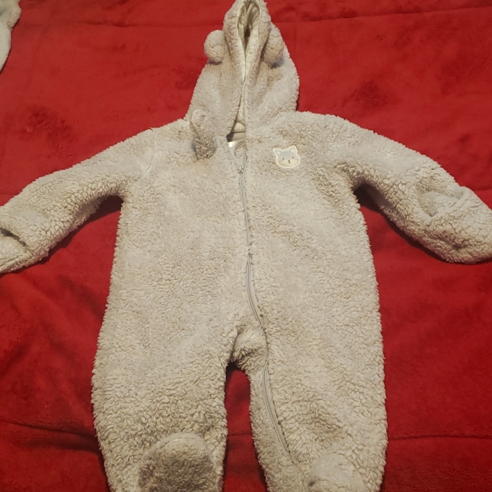 Baby furry snow suit